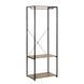 Стійка-вішалка з полицями для одягу та взуття Loft System Чорна з коричневим
