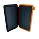 Power Bank із двома сонячними панелями для автономної зарядки 10000 mAh Чорний з помаранчевим