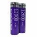 Комплект аккумуляторов 2шт LI-ON 12000mah/3.7V/7.4WH 18650мАч OneLight Фиолетовые