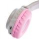 Беспроводные Bluetooth наушники с ушками единорога LED ZW-028C розовые с серым