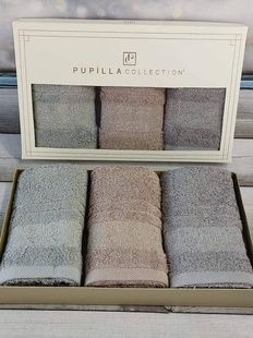 Рушники Pupilla Kristal bej 30х50см Бамбук набір 3шт