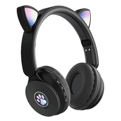 Беспроводные Bluetooth наушники с кошачьими ушками ST-77M Черные