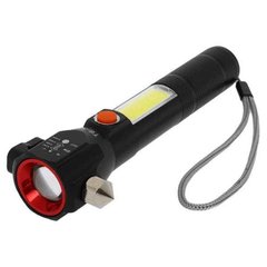Ліхтар ручний аварійний t6-28LED USB + склобій Червоний