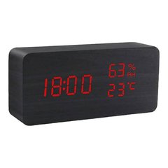 Электронные цифровые часы VST 865 Черные с красной подсветкой