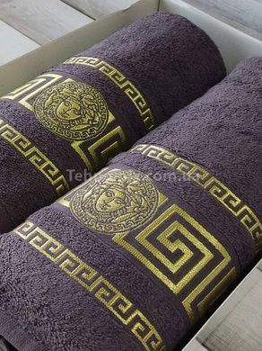 Рушники подарункові Moz versace antrasit набір 2шт