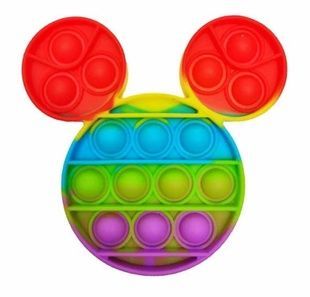 Антистресс сенсорная игрушка Pop It Микки Маус Радужный
