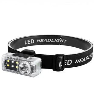 Ліхтар налобний у чохлі з датчиком руху YJ-A06-LED+6SMD (RGB) Чорний