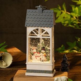 Новорічний нічник Ліхтар XMAS WDL-24074B Білий зі сніговиками