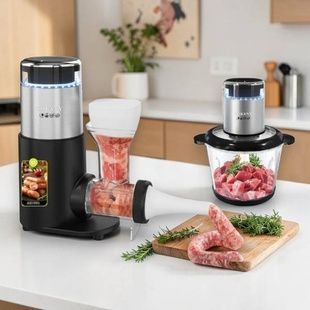 Измельчитель с насадкой для домашней колбасы Sokany SK-06050 Черный с серым