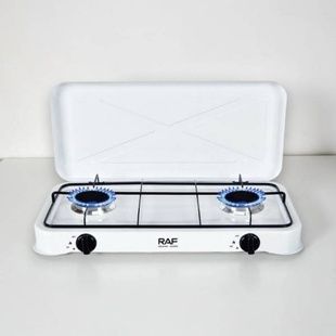 Газовая плита настольная двухконфорочная Cooking Gas Stove RAF R.8504 W Белая
