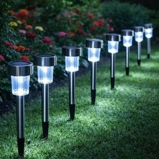 Набір садових світильників на сонячній панелі 12шт 30см light Lawn Lamp Чорний
