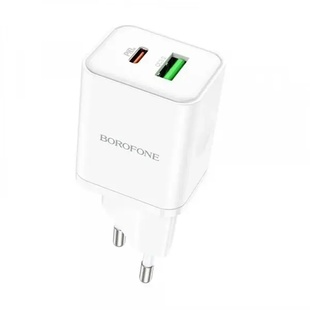 Адаптер Type-C+USB 5.0V-3.0A BN7 Borofone Білий