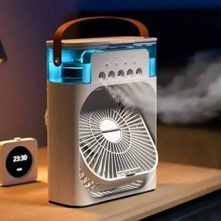 Вентилятор настольный с увлажнением и подсветкой от USB Белый