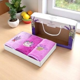 Набір 3 кухонних рушників із мікрофібри Lavander 25x50см у коробці