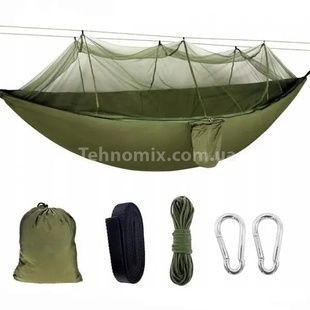 Туристичний гамак Travel hammock з москітною сіткою Хакі