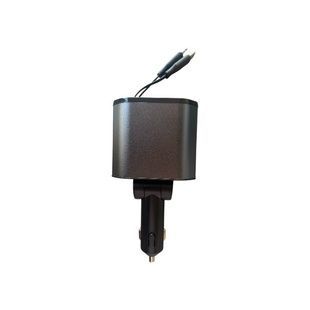 Зарядний пристрій 4в1 в USB-прикурювач Type-A Type-C QC 3.0 Чорне