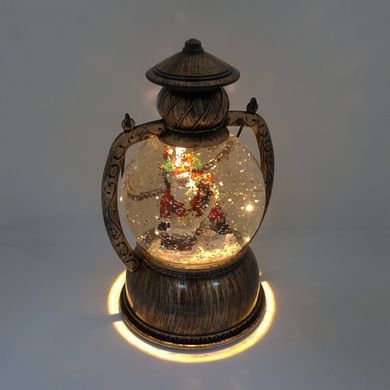 Декоративний новорічний ліхтар круглий "Санта з подарунками" (NG-WDL1610)