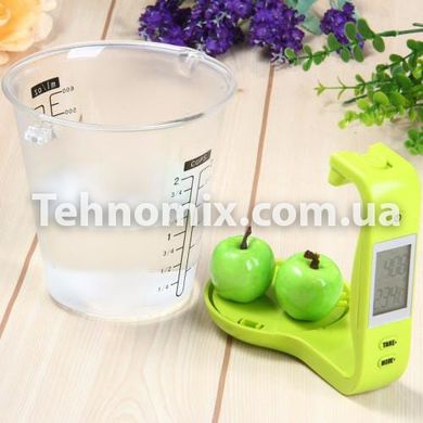 Електронний мірний стакан з вагами для кухні Cup with Measuring Зелений