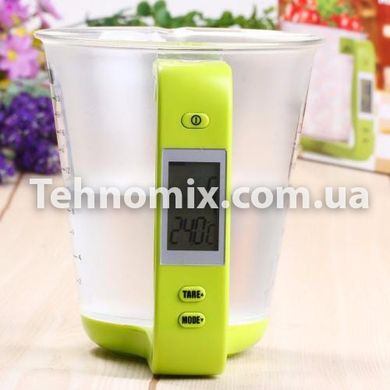 Электронный мерный стакан с весами для кухни Cup with Measuring Зеленый