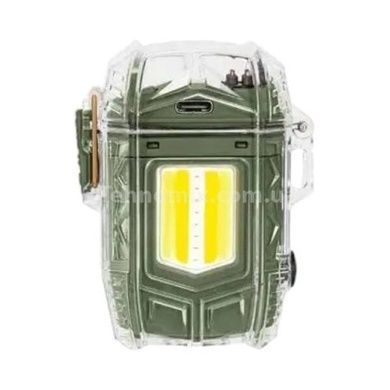 Фонарь с индикатором заряда с электроимпульсной зажигалкой D48-1-COB Li-Ion MULTIFUNCTIONAL Зеленый
