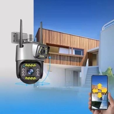 Камера видеонаблюдения двойная уличная поворотная SC02-V380-4G 2mp