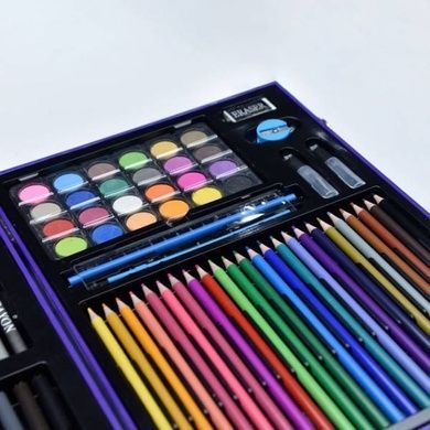 Набор для рисования 128 предметов в чемоданчике Космонавт Фиолетовый