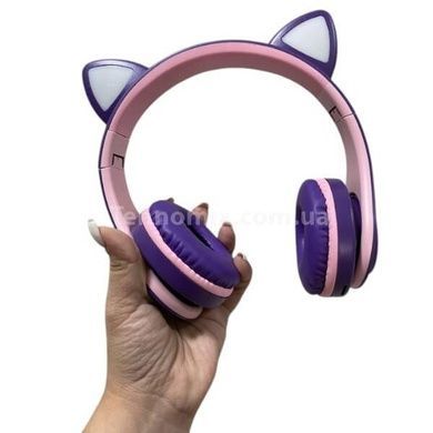 Беспроводные Bluetooth наушники с кошачьими ушками LED TO-99 Розовые