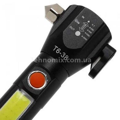 Фонарь ручной аварийный t6 -28LED USB + стеклобой Красный