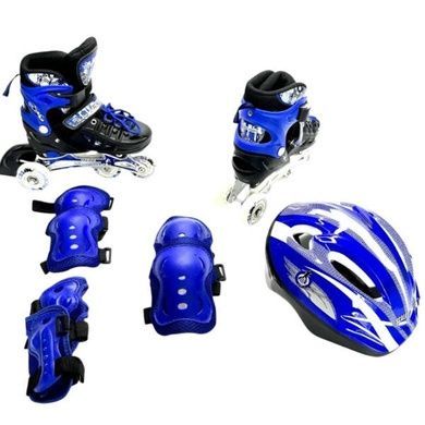 Ролики дитячі розсувні з повним комплектом захисту 29-33 Scale Sports Blue Сині