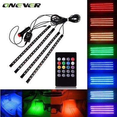 Led підсвічування авто atmosphere light 12V RGB Lights 36 Led - 8 кольорів