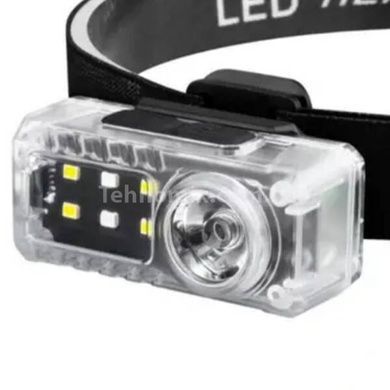 Ліхтар налобний у чохлі з датчиком руху YJ-A06-LED+6SMD (RGB) Чорний