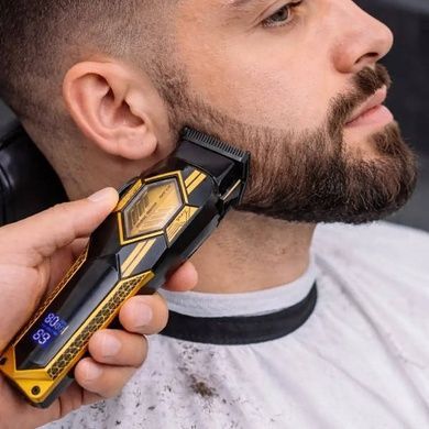 Машинка для стрижки аккумуляторная со сменными насадками VGR-119 GOLD Черная с золотым