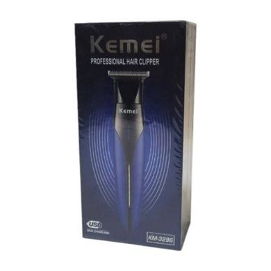 Машинка для стрижки волосся акумуляторна KEMEI KM-3296 Чорна із синім