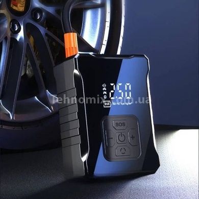 Компрессор автомобильный автоматический с дисплеем 6000mAh 150 PSI 120W М-007 Черный