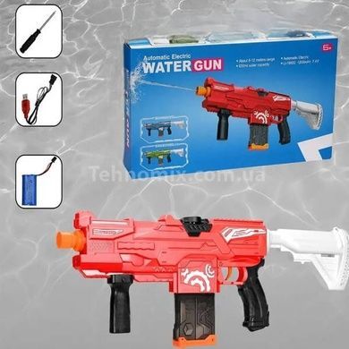 Пістолет-бластер водяний автоматичний акумуляторний Water Gun Червоний з чорним