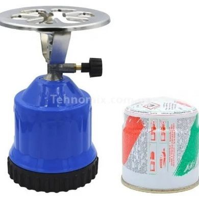 Пальник газовий туристичний з п'єзопідпалом Gas Stove For Tourist Синя