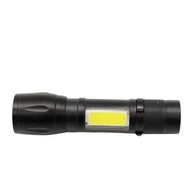 Фонарик ручной аккумуляторный Li-Ion microUSB 513-XPE+COB Черный