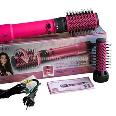 Фен-стайлер зі змінними насадками Blow-dry brush AND V-480 Рожевий