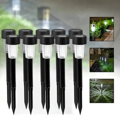 Набір садових світильників на сонячній панелі 12шт 30см light Lawn Lamp Чорний
