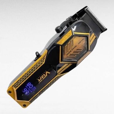 Машинка для стрижки аккумуляторная со сменными насадками VGR-119 GOLD Черная с золотым