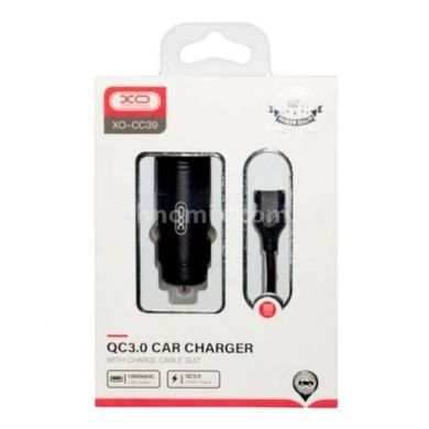 Автомобильное зарядное устройство в прикуриватель XO CC39 QC3.0 18W Car charger with Lighting Черное