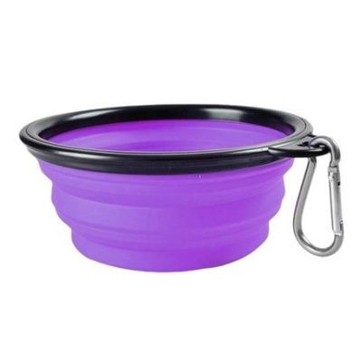 Поїлка-годівниця для тварин подвійна зі складною мискою Pet Drink Bottle Фіолетова
