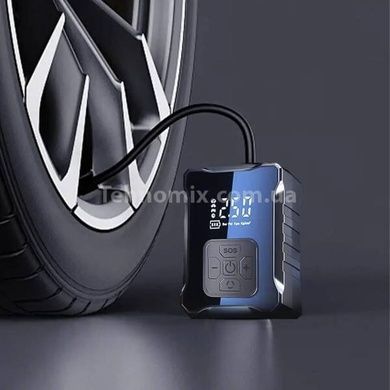 Компрессор автомобильный автоматический с дисплеем 6000mAh 150 PSI 120W М-007 Черный