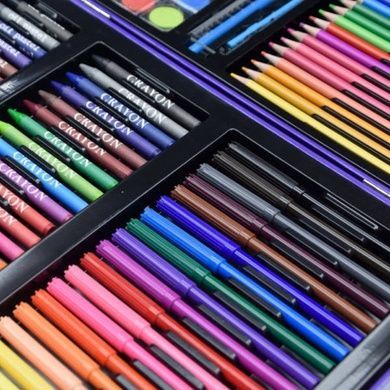 Набор для рисования 128 предметов в чемоданчике Космонавт Фиолетовый