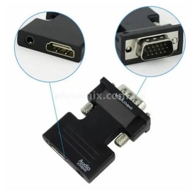 Конвертер HDMI-VGA OUT Черный