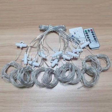 Гірлянда штора прозорий провід з перехідником 280LED 3*2м Теплий білий