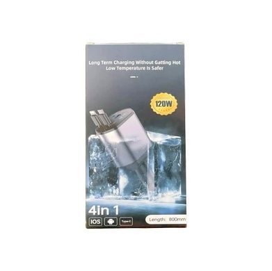 Зарядний пристрій 4в1 в USB-прикурювач Type-A Type-C QC 3.0 Чорне