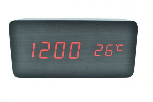 Настільний годинник VST-862 світло сірі з червоним підсвічуванням