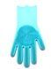 Силіконові рукавички для миття та чищення Magic Silicone Gloves з ворсом Світло-блакитні