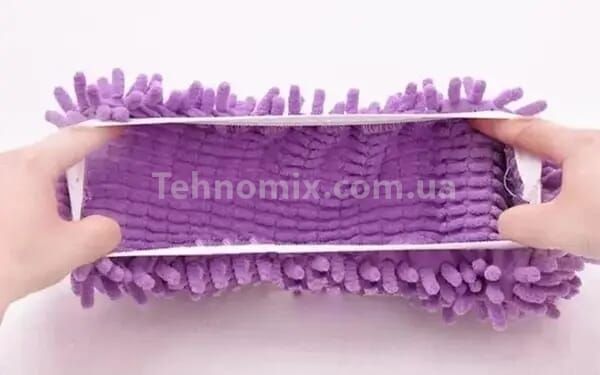 Тапочки-швабра из микрофибры 2 шт для мытья пола Фиолетовый
